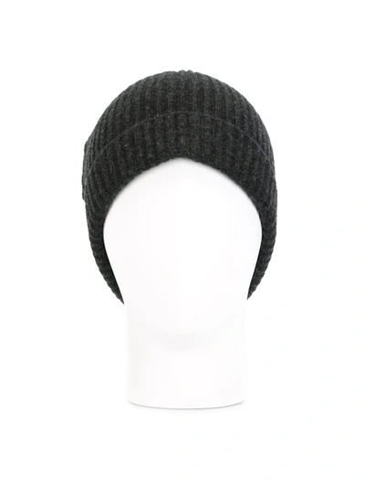 Shop N•peal Ribbed-knit Cashmere Beanie In Grey