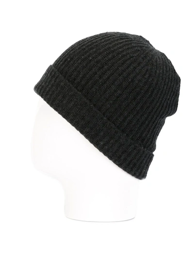 Shop N•peal Ribbed-knit Cashmere Beanie In Grey