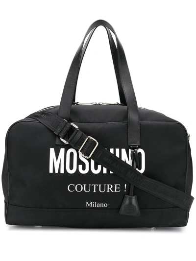 Shop Moschino Logo-print Holdall In Black