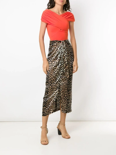 Amir Slama Ruched Panelled Body In Orange