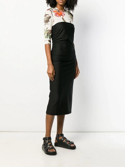 Off-white Shaped Tubino Midi Dress In Black