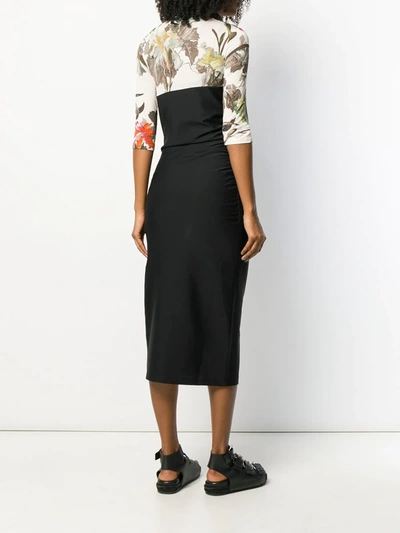 Shop Off-white Two-layer Midi Dress In Black