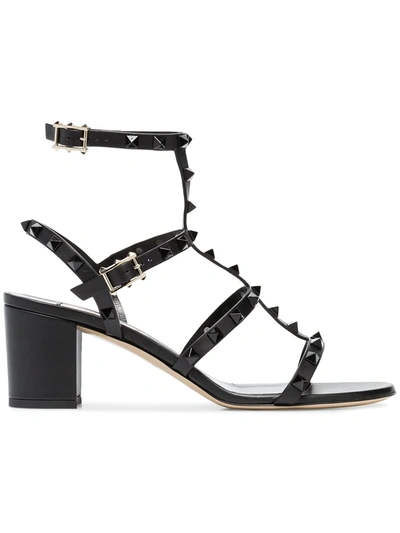 Shop Valentino Rockstud Sandals In Black