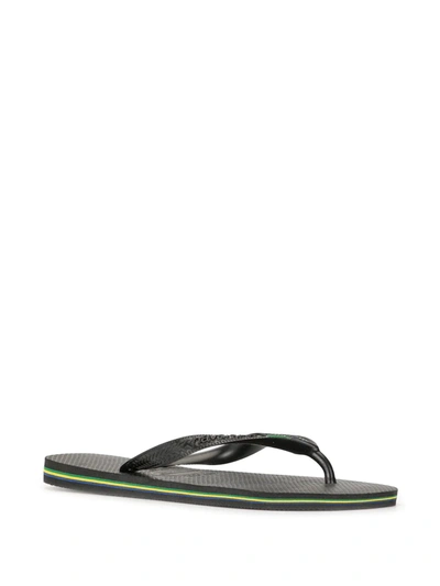 Havaianas Thong Strap Flip Flops In Black