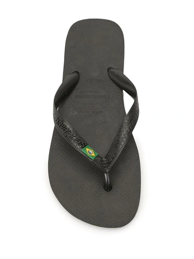 Havaianas Thong Strap Flip Flops In Black