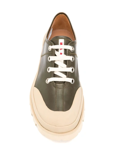 Shop Marni Pablo Lace-up Shoes In Green