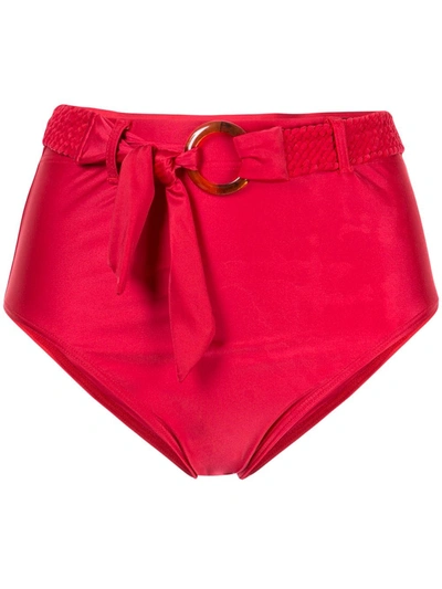 Shop Duskii High-waisted Bikini Bottoms In Red