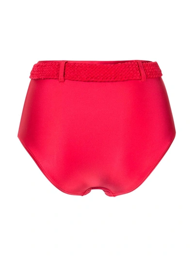 Shop Duskii High-waisted Bikini Bottoms In Red