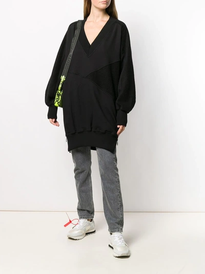 OFF-WHITE OVERSIZED KNITTED JUMPER - 黑色