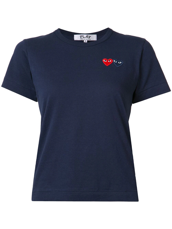 Comme Des Garçons Play embroidered heart cardigan - Blue