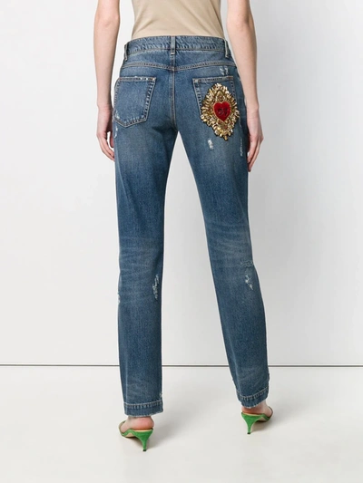 Shop Dolce & Gabbana Distressed Effect Jeans In Blue