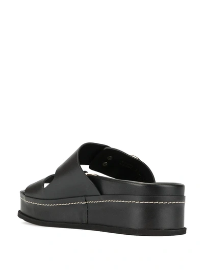 3.1 Phillip Lim Black Freida Double Buckle Platform Sandals In Black