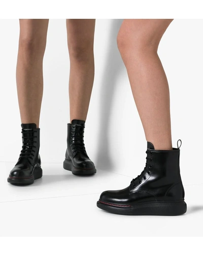 Shop Alexander Mcqueen Platform Ankle Boots In Black