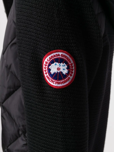 Shop Canada Goose Ribbed Panel Jacket In Black