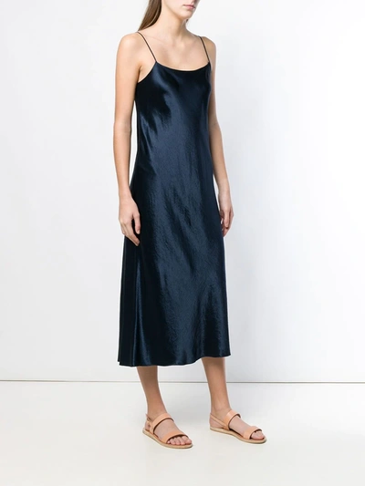 Shop Vince Slip Style Dress In Blue