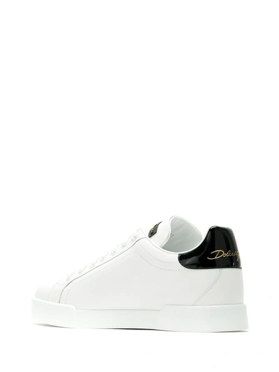 Shop Dolce & Gabbana Contrasting Heel Counter Lace-up Sneakers In White