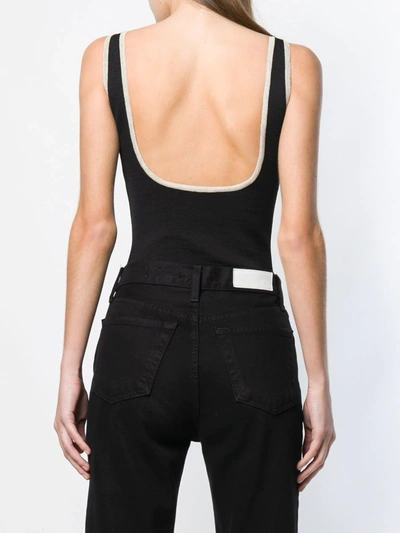 Shop Balmain Logo Knitted Bodysuit In Black