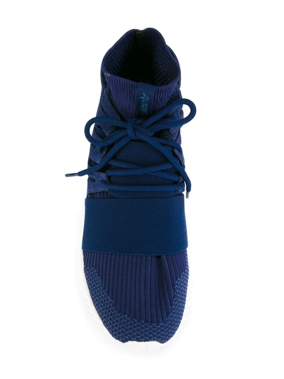 Shop Adidas Originals Tubular Doom Primeknit Sneakers In Blue