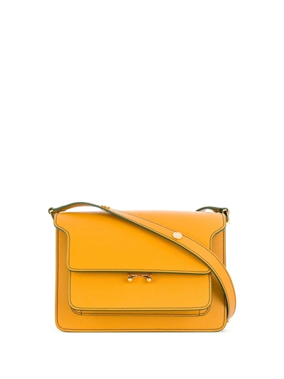 Shop Marni Medium Trunk Shoulder Bag In Yellow
