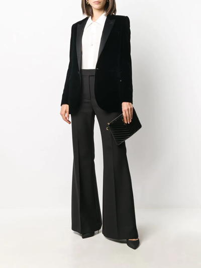 Saint Laurent Single-breasted Velvet Tuxedo Jacket In Black