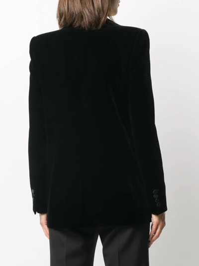 Saint Laurent Single-breasted Velvet Tuxedo Jacket In Black