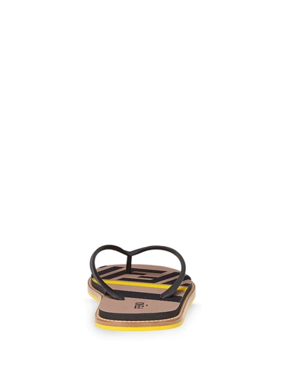 Shop Fendi Ff Pattern Flip-flops In Black