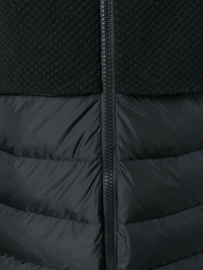 Shop Herno Contrast Panel Puffer Jacket In Black