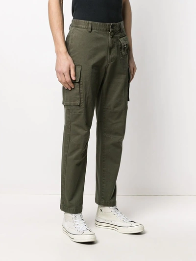 Shop Diesel Slim-cut Cargo Trousers In Green