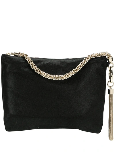 Jimmy Choo Callie Black Shimmer Suede Clutch