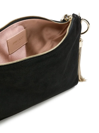 Jimmy Choo Callie Black Shimmer Suede Clutch