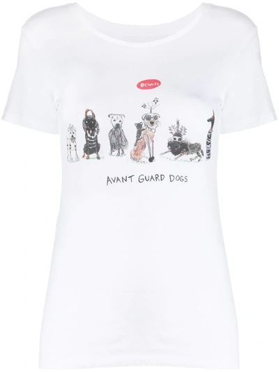 Shop Unfortunate Portrait Ag Dogs T-shirt In White