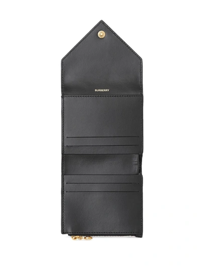 Shop Burberry Vintage Check Tri-fold Wallet In Black