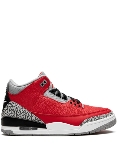 Shop Jordan Air  3 Retro "red Cement/unite" Sneakers