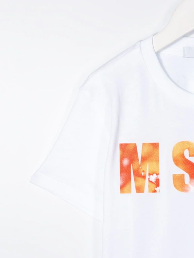 Shop Msgm Graphic Logo-print T-shirt In White