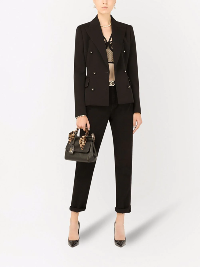 Dolce & Gabbana Double-breasted Wool Blazer In Schwarz