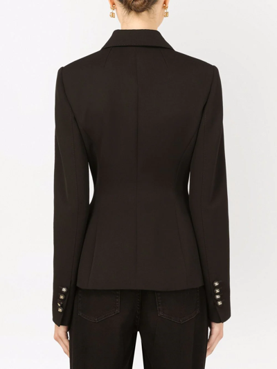Dolce & Gabbana Double-breasted Wool Blazer In Schwarz