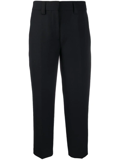 Shop Acne Studios Cropped Tailored Trousers In Black