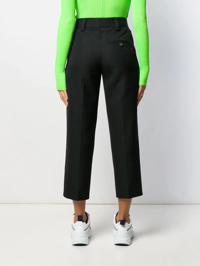 Shop Acne Studios Cropped Tailored Trousers In Black