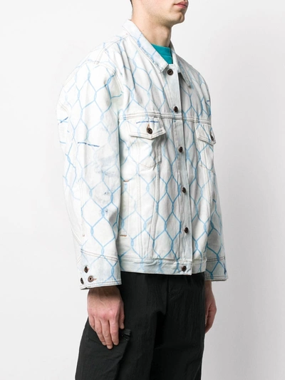 Shop Off-white Fence Denim Jacket In Blue