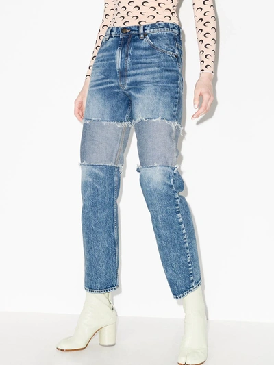 Maison Margiela Reverse-panel High-rise Boyfriend Jeans In Blue