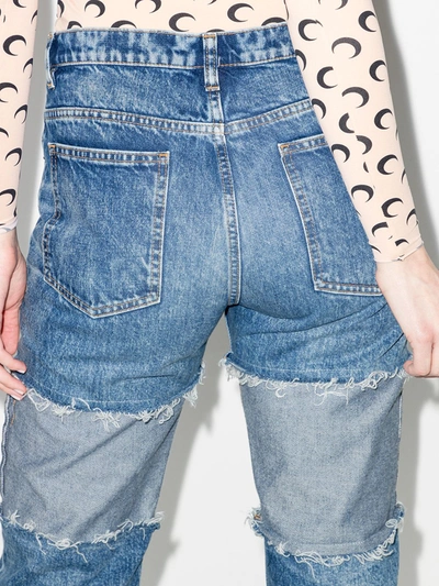 Shop Maison Margiela Reverse-panel High-rise Boyfriend Jeans In Blue