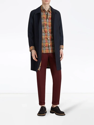 Burberry Camden Coat In Blue