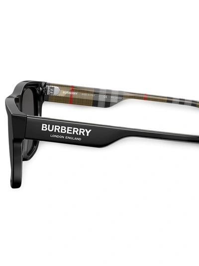 BURBERRY EYEWEAR 方框太阳眼镜 - 黑色