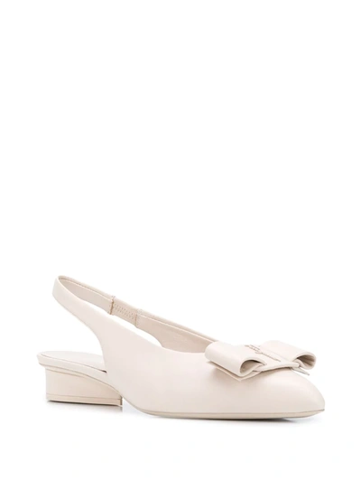 Ferragamo Vara Bow Slingback Pumps In Neutrals
