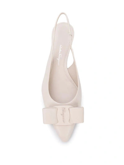 Ferragamo Vara Bow Slingback Pumps In Neutrals