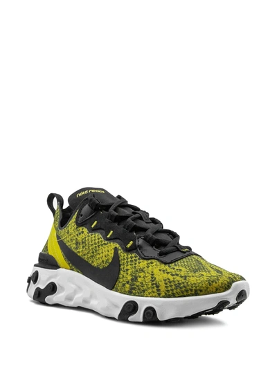 Shop Nike React Element 55 "speed Yellow/black/white" Sneakers