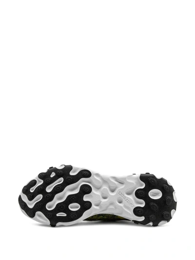 Nike React Element 55 Snake-print Mesh, Faux Leather And Felt Sneakers In Black