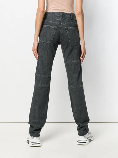 Shop Mm6 Maison Margiela Distressed Slim-fit Jeans In Black