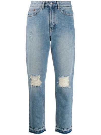 Shop Zadig & Voltaire Distressed Straight Jeans In Blue