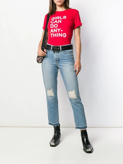 Zadig & Voltaire Distressed Straight Jeans In Blue